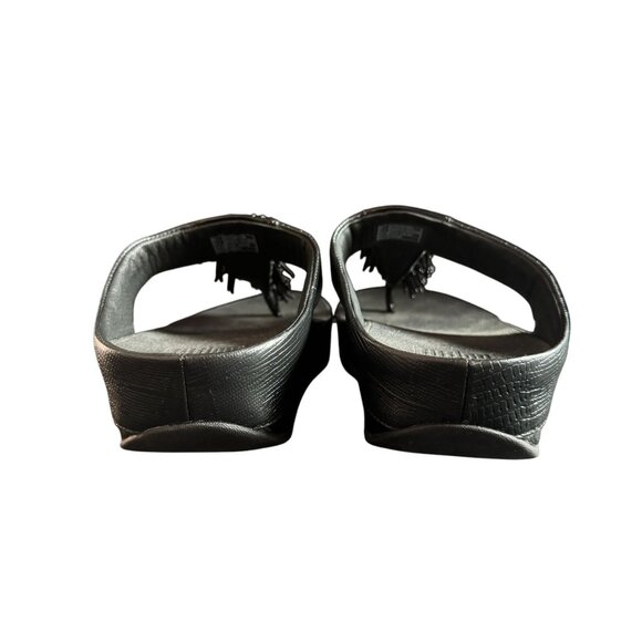 Fitflop Cha Cha Black Tassel Sandals Women's, Size 9 - Picture 3 of 10